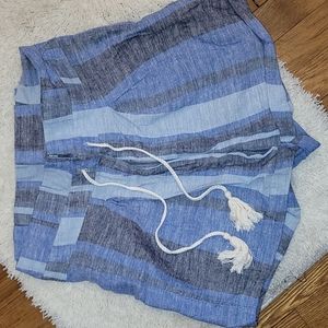 High waist mini short blue and grey